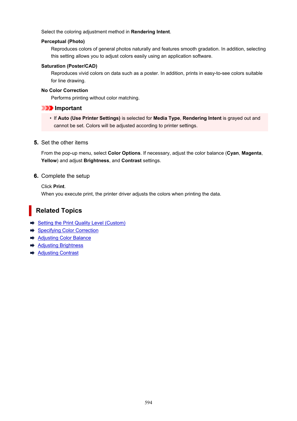 Related topics | Canon imagePROGRAF TX-3100 36" Printer with Basket User Manual | Page 594 / 1073
