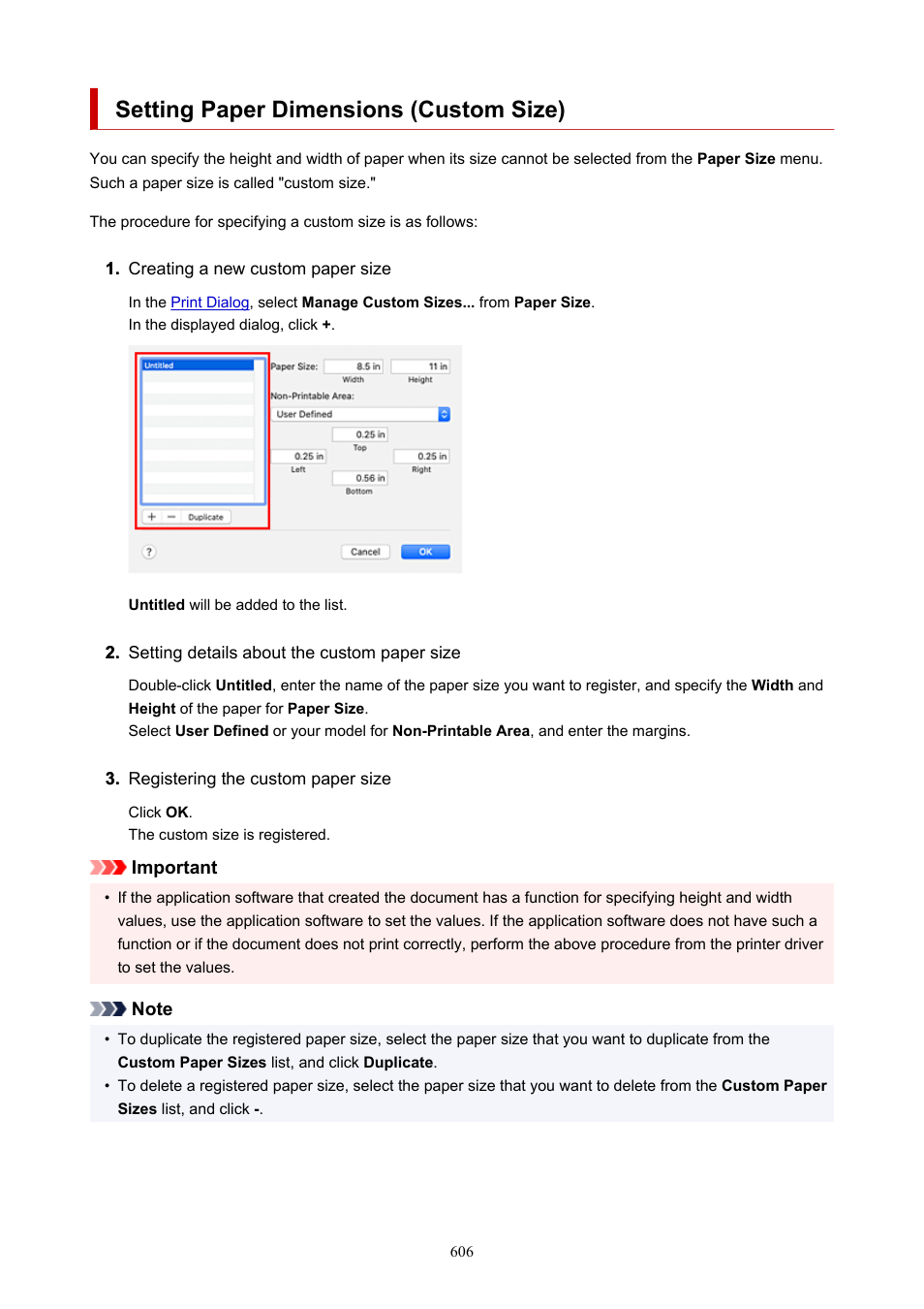 Setting paper dimensions (custom size) | Canon imagePROGRAF TX-3100 36" Printer with Basket User Manual | Page 606 / 1073