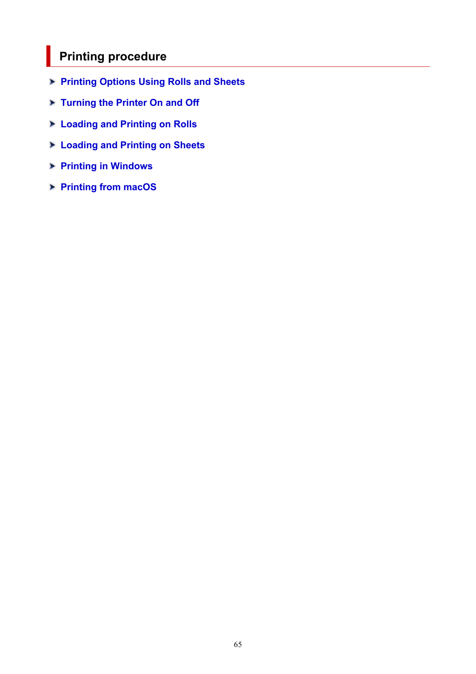 Printing procedure | Canon imagePROGRAF TX-3100 36" Printer with Basket User Manual | Page 65 / 1073