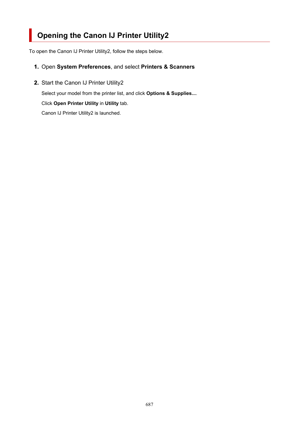 Opening the canon ij printer utility2 | Canon imagePROGRAF TX-3100 36" Printer with Basket User Manual | Page 687 / 1073
