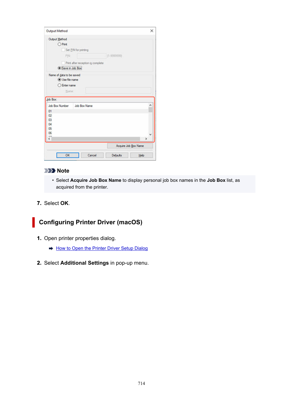 Configuring printer driver (macos) | Canon imagePROGRAF TX-3100 36" Printer with Basket User Manual | Page 714 / 1073