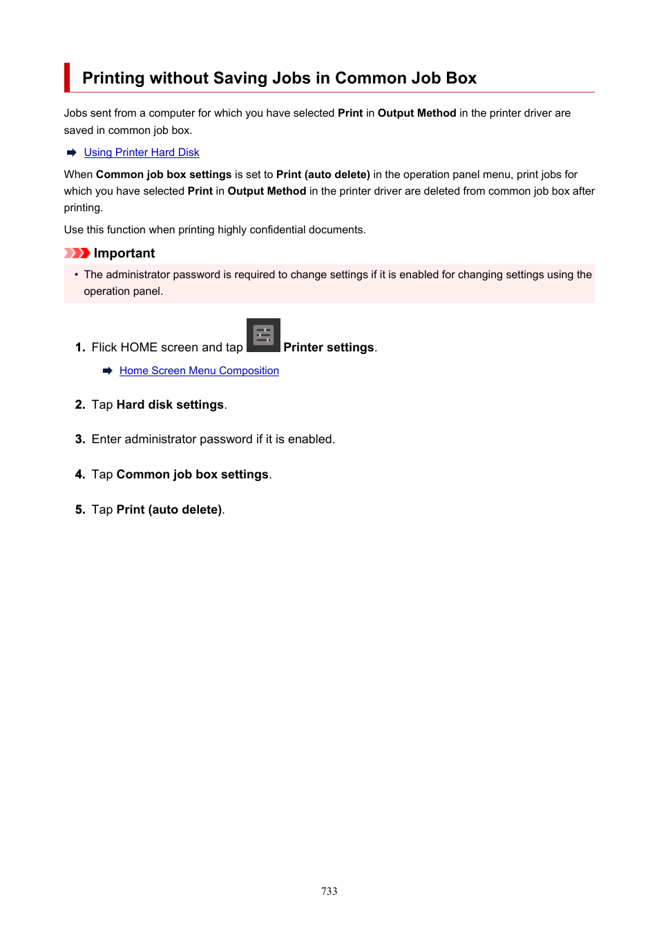Printing without saving jobs in common job box | Canon imagePROGRAF TX-3100 36" Printer with Basket User Manual | Page 733 / 1073