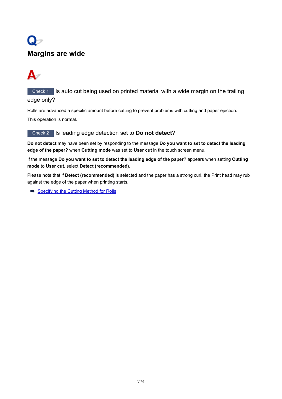 Margins are wide | Canon imagePROGRAF TX-3100 36" Printer with Basket User Manual | Page 774 / 1073