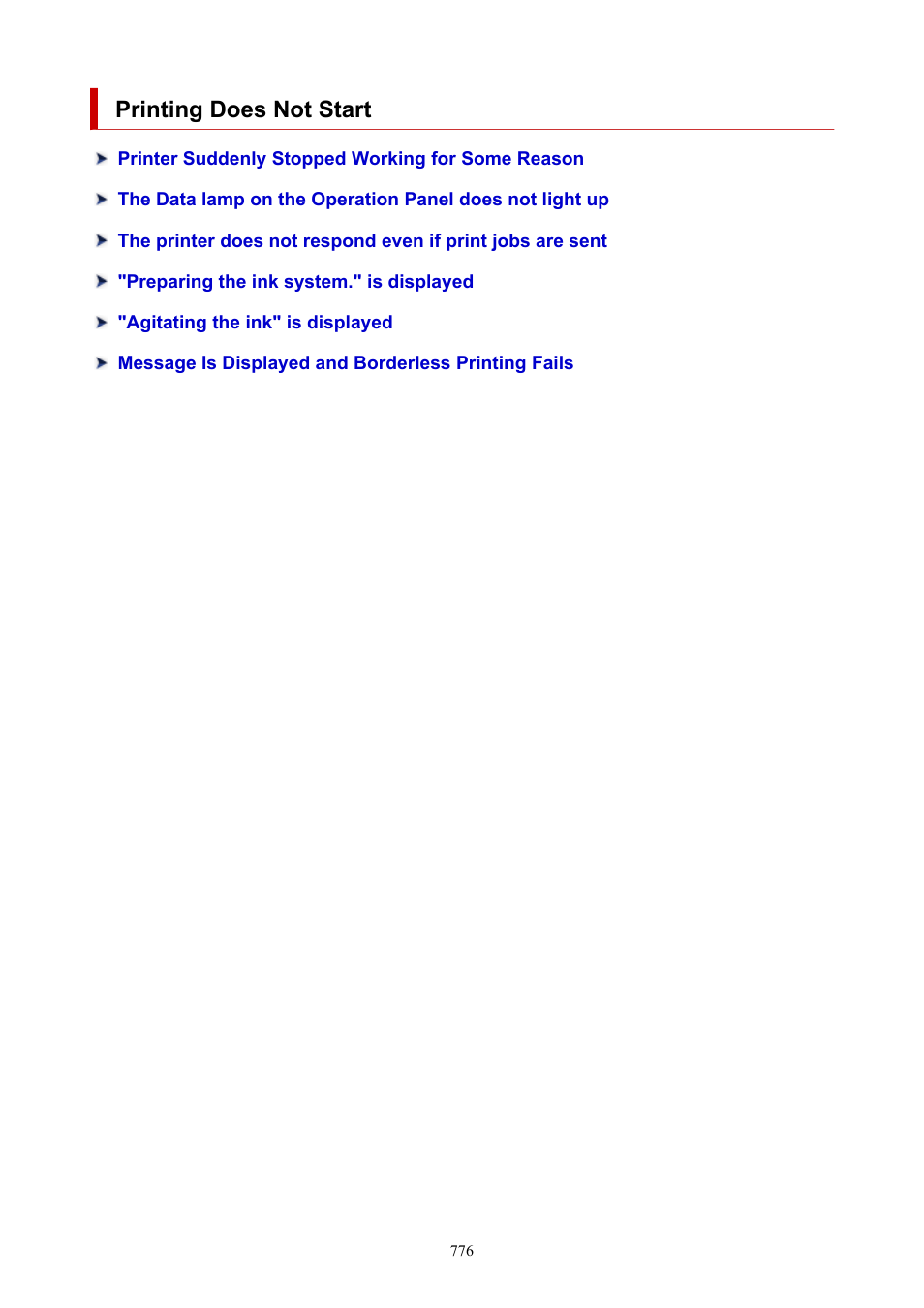 Printing does not start | Canon imagePROGRAF TX-3100 36" Printer with Basket User Manual | Page 776 / 1073