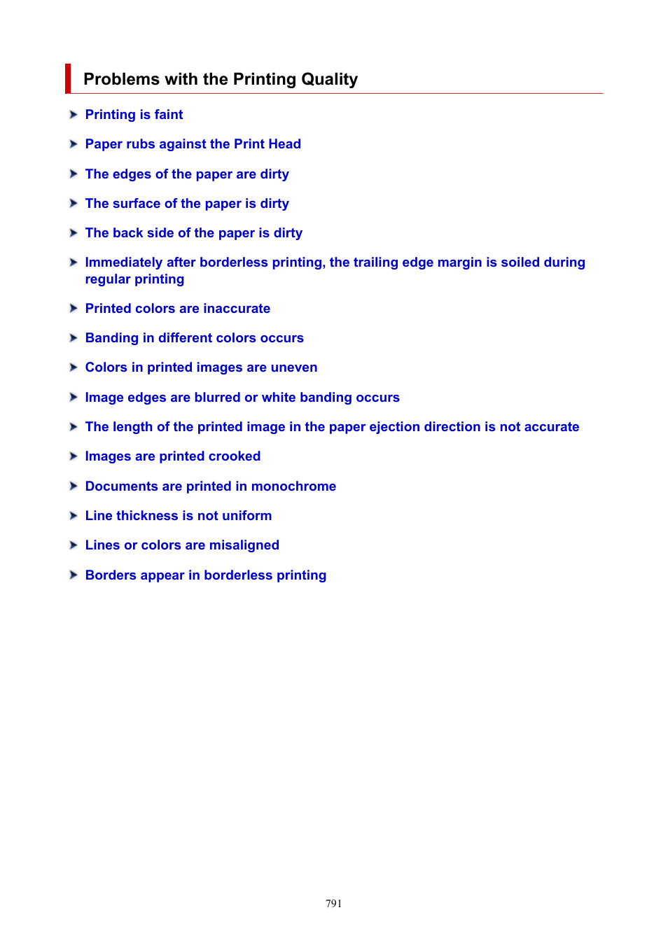 Problems with the printing quality | Canon imagePROGRAF TX-3100 36" Printer with Basket User Manual | Page 791 / 1073
