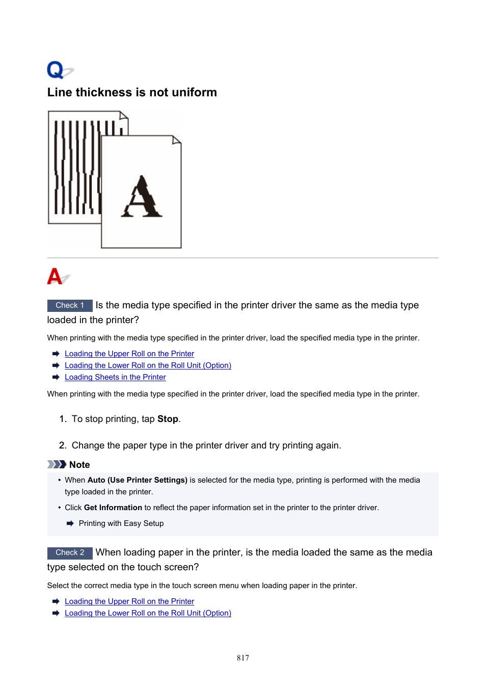 Line thickness is not uniform | Canon imagePROGRAF TX-3100 36" Printer with Basket User Manual | Page 817 / 1073