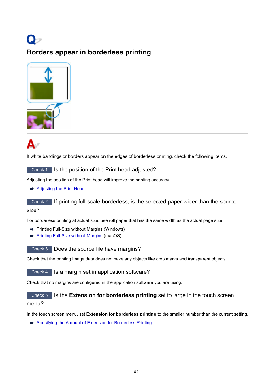 Borders appear in borderless printing | Canon imagePROGRAF TX-3100 36" Printer with Basket User Manual | Page 821 / 1073