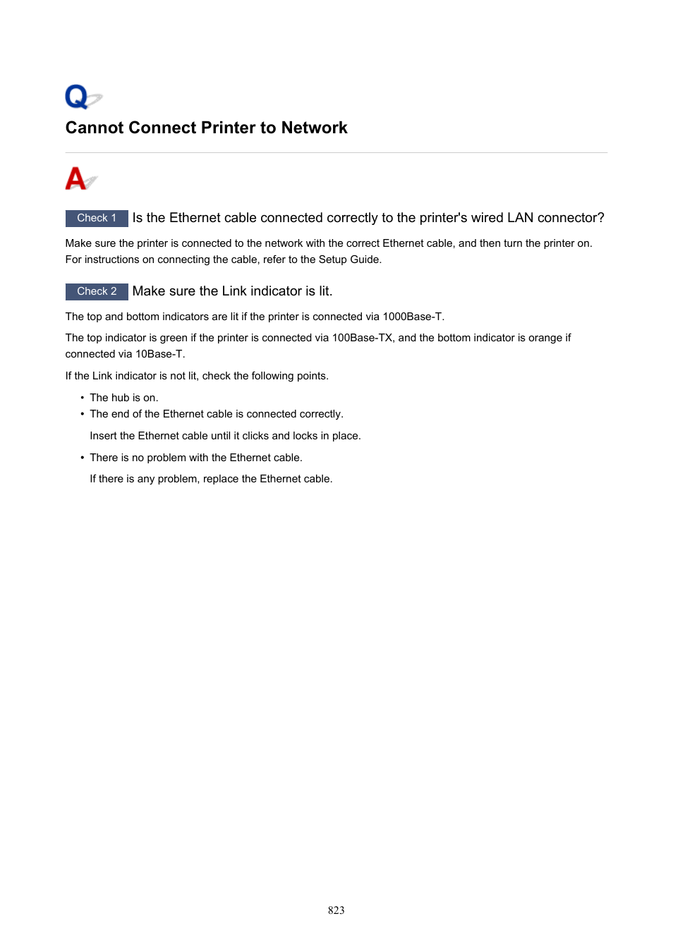 Cannot connect printer to network | Canon imagePROGRAF TX-3100 36" Printer with Basket User Manual | Page 823 / 1073