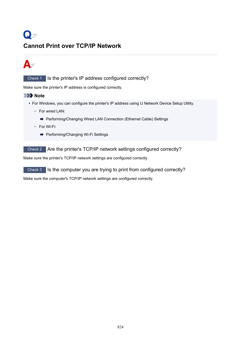 Cannot print over tcp/ip network | Canon imagePROGRAF TX-3100 36" Printer with Basket User Manual | Page 824 / 1073