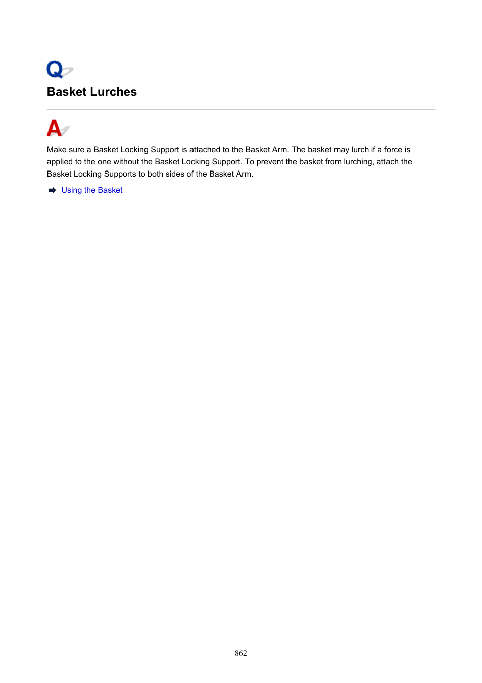 Basket lurches | Canon imagePROGRAF TX-3100 36" Printer with Basket User Manual | Page 862 / 1073