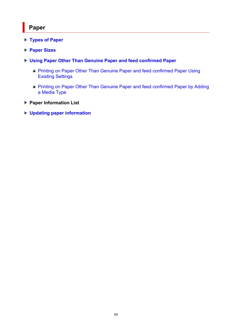 Paper | Canon imagePROGRAF TX-3100 36" Printer with Basket User Manual | Page 89 / 1073