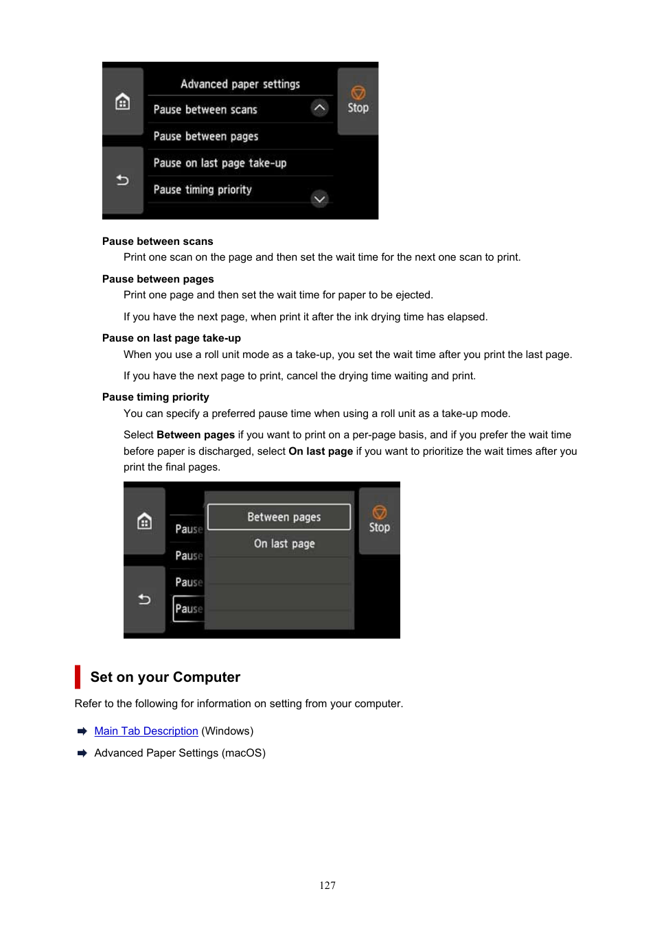 Set on your computer | Canon imagePROGRAF GP-4000 User Manual | Page 127 / 1015