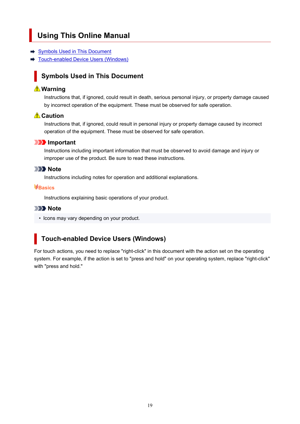 Using this online manual | Canon imagePROGRAF GP-4000 User Manual | Page 19 / 1015