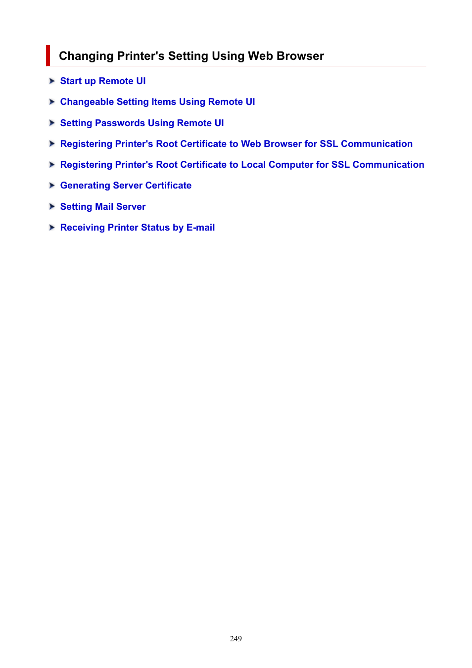 Changing printer's setting using web browser | Canon imagePROGRAF GP-4000 User Manual | Page 249 / 1015