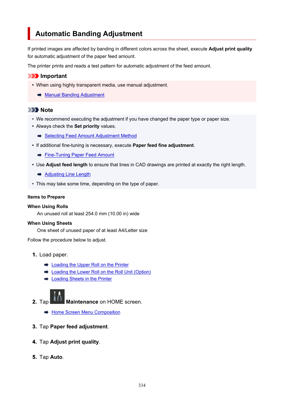 Automatic banding adjustment | Canon imagePROGRAF GP-4000 User Manual | Page 334 / 1015