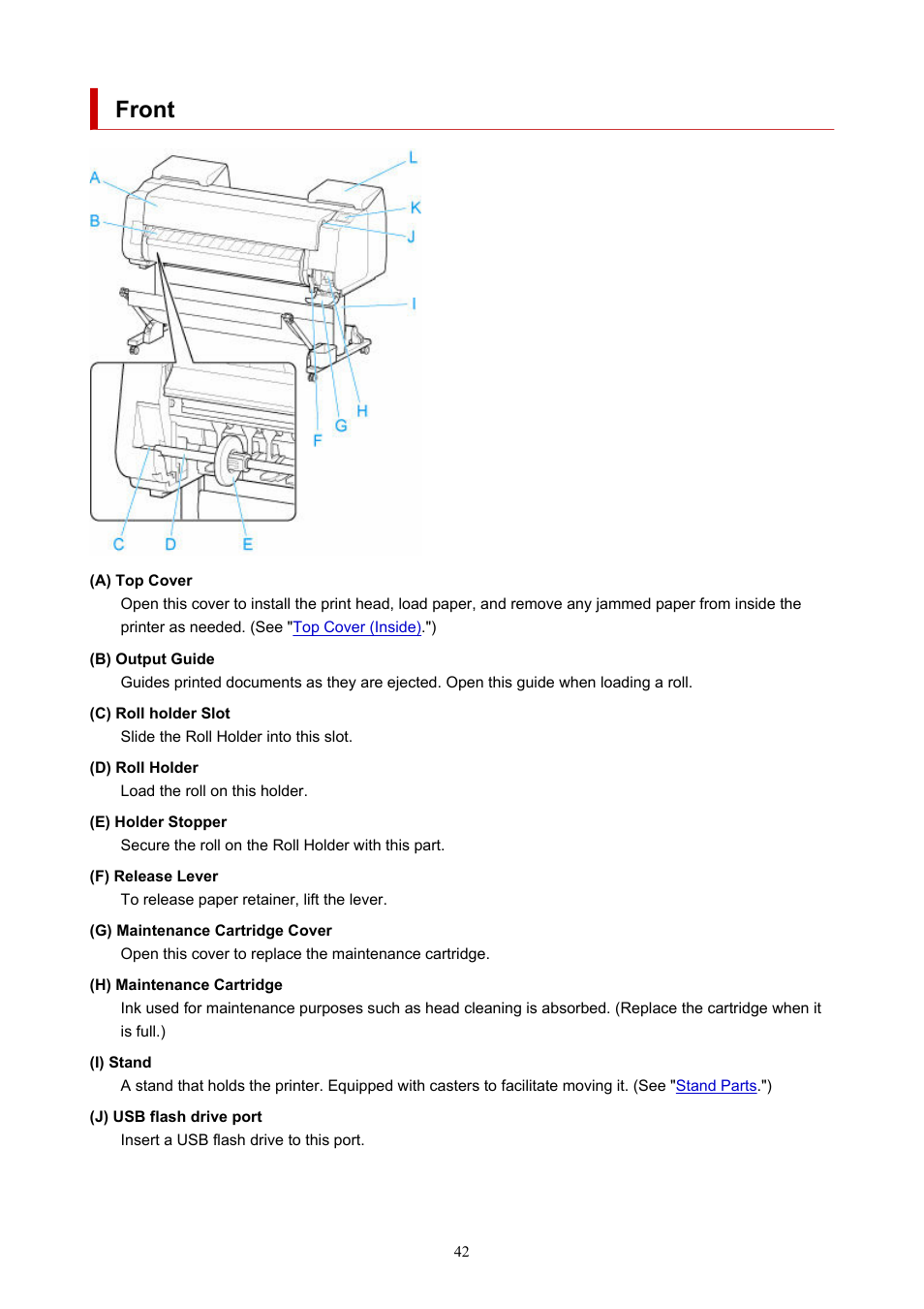 Front | Canon imagePROGRAF GP-4000 User Manual | Page 42 / 1015