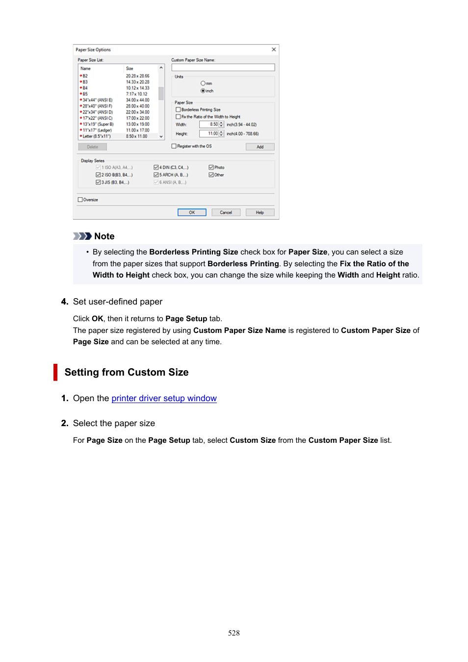 Setting from custom size | Canon imagePROGRAF GP-4000 User Manual | Page 528 / 1015