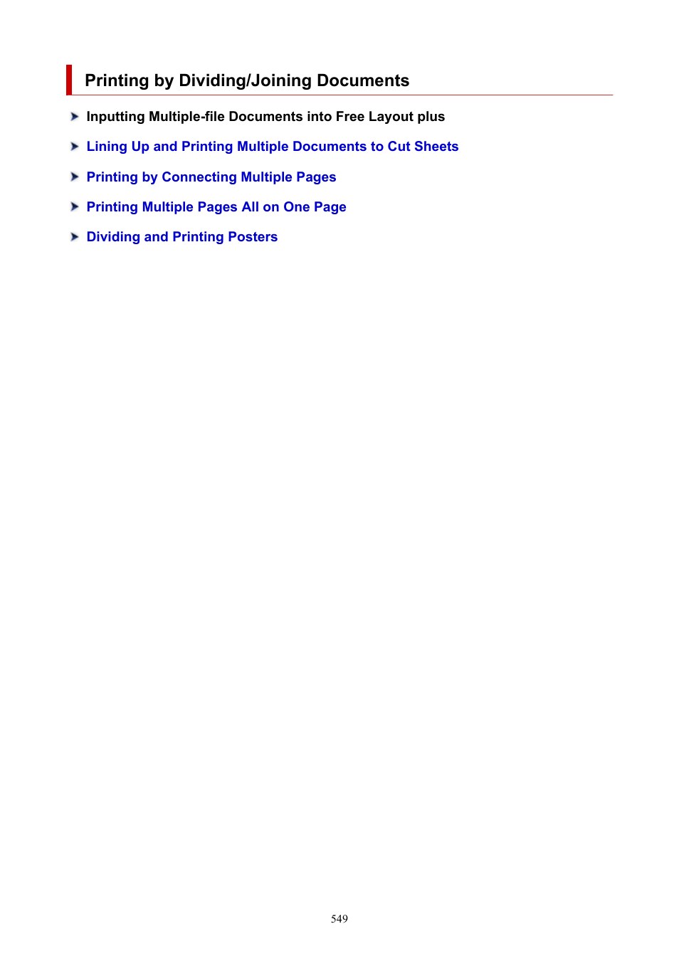 Printing by dividing/joining documents | Canon imagePROGRAF GP-4000 User Manual | Page 549 / 1015