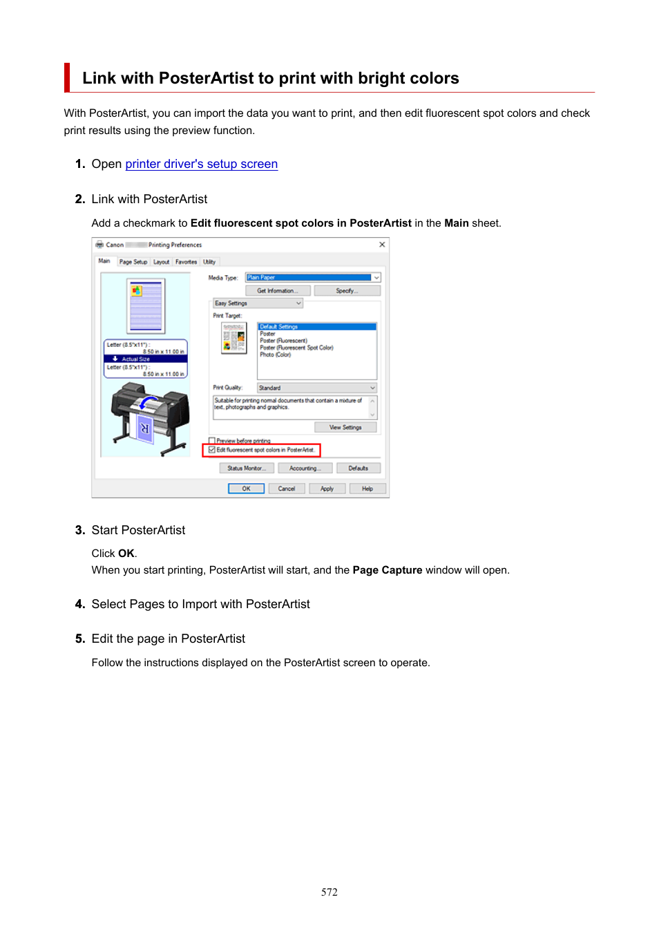 Link with posterartist to print with bright colors | Canon imagePROGRAF GP-4000 User Manual | Page 572 / 1015