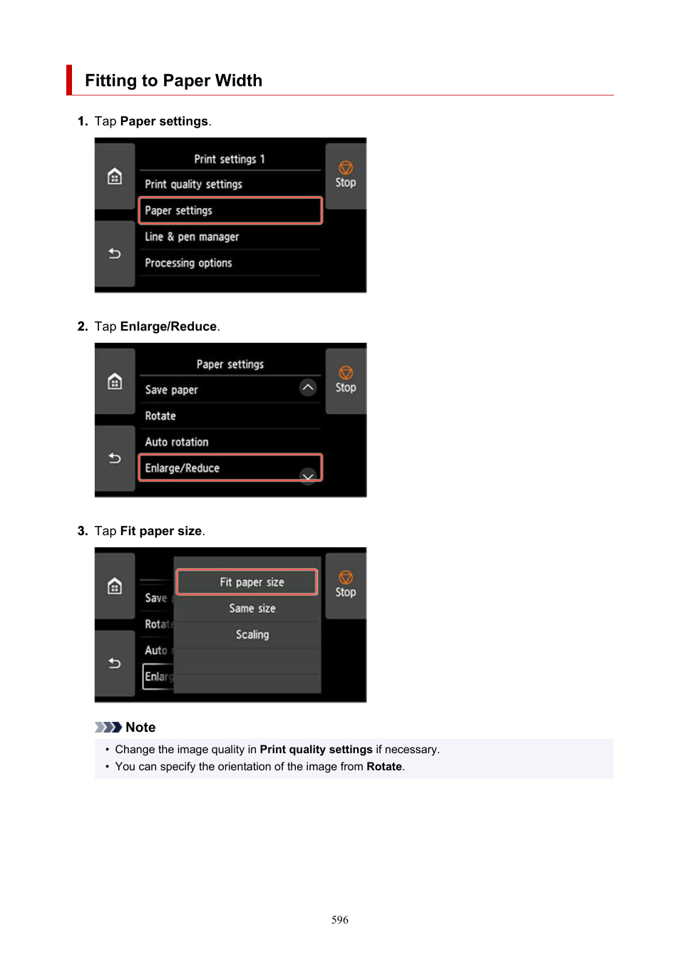 Fitting to paper width | Canon imagePROGRAF GP-4000 User Manual | Page 596 / 1015
