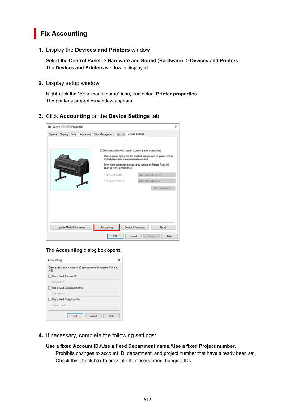 Fix accounting | Canon imagePROGRAF GP-4000 User Manual | Page 612 / 1015