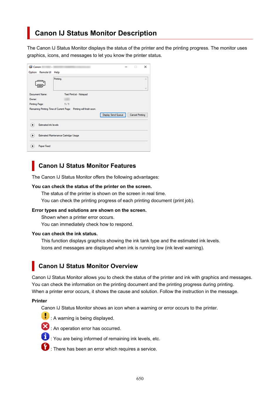 Canon ij status monitor description | Canon imagePROGRAF GP-4000 User Manual | Page 650 / 1015