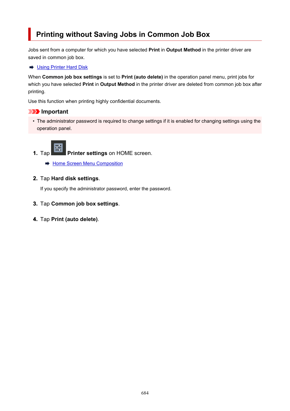 Printing without saving jobs in common job box | Canon imagePROGRAF GP-4000 User Manual | Page 684 / 1015