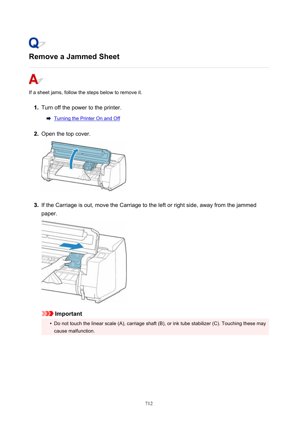 Remove a jammed sheet | Canon imagePROGRAF GP-4000 User Manual | Page 712 / 1015