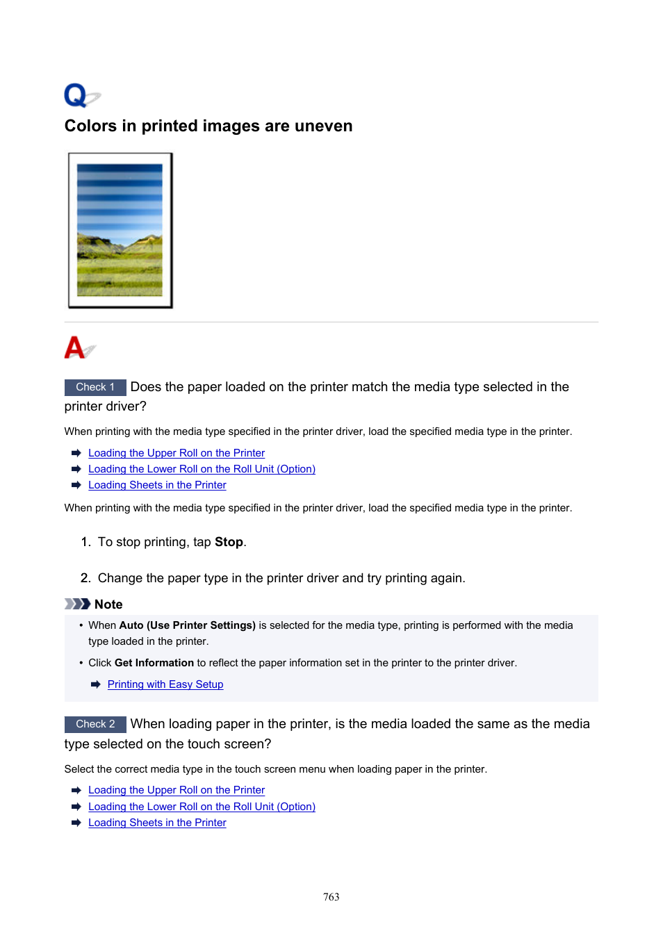 Colors in printed images are uneven | Canon imagePROGRAF GP-4000 User Manual | Page 763 / 1015