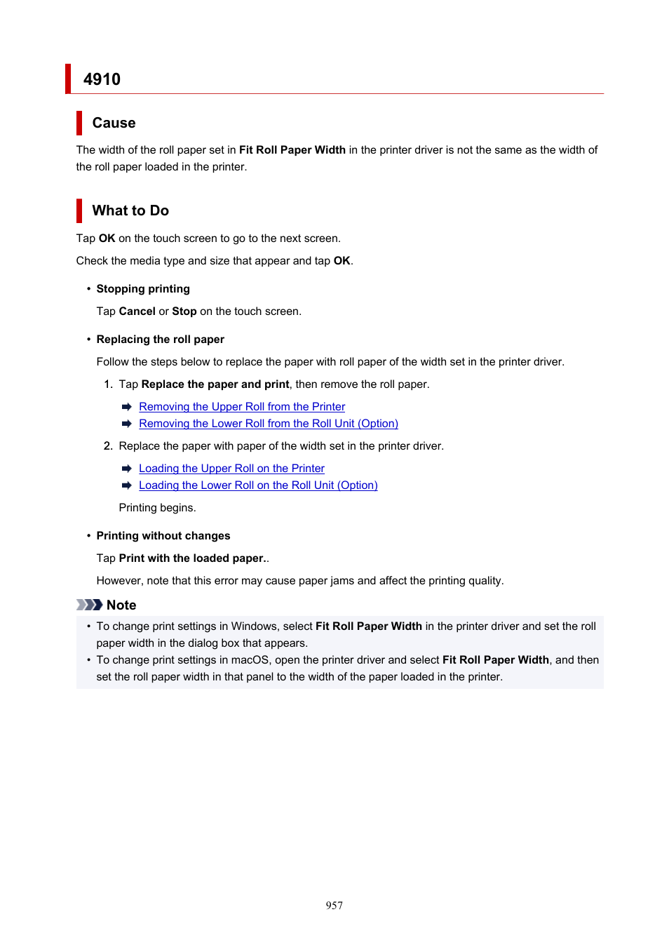 Cause, What to do | Canon imagePROGRAF GP-4000 User Manual | Page 957 / 1015