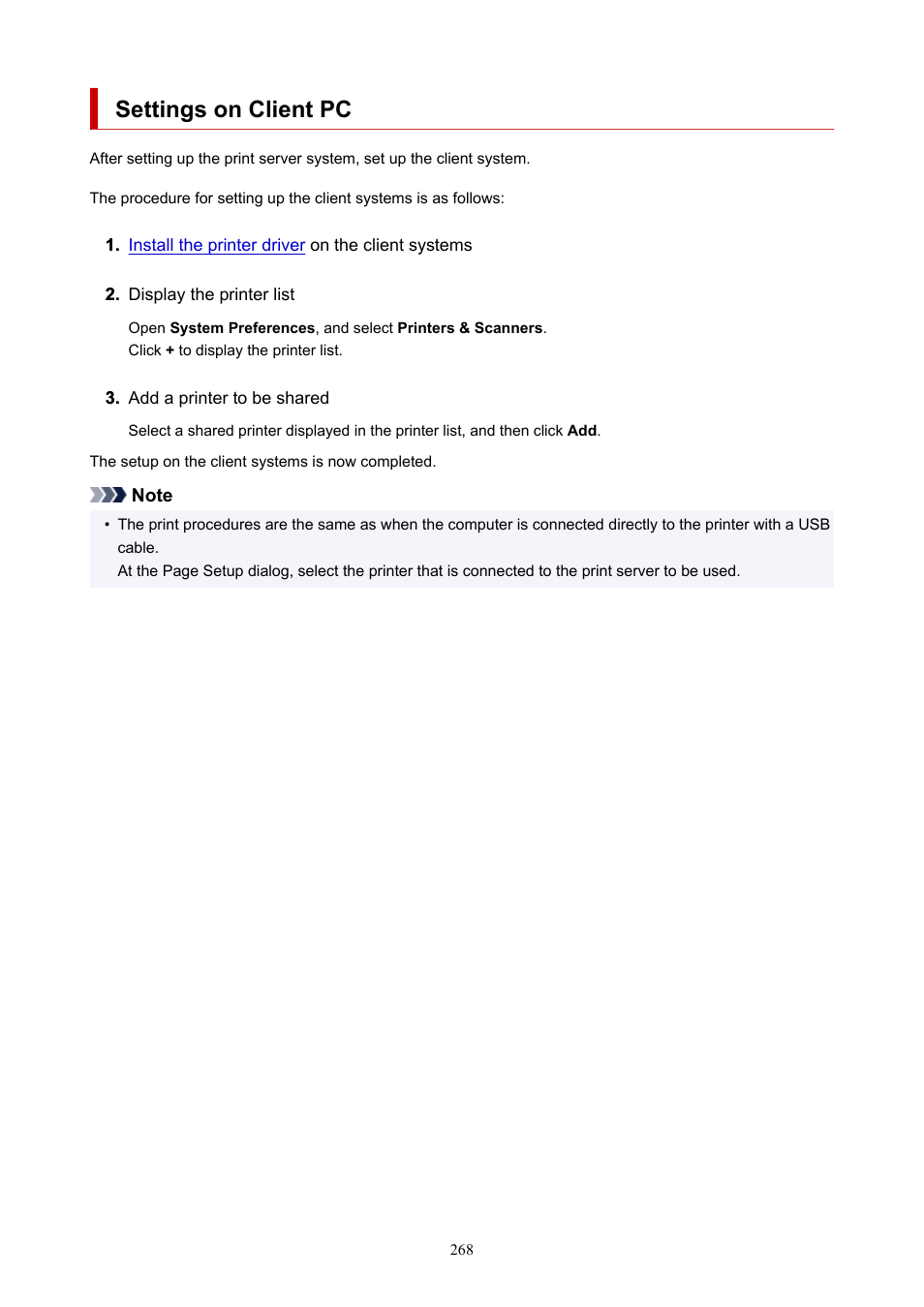 Settings on client pc | Canon imagePROGRAF GP-300 User Manual | Page 268 / 841