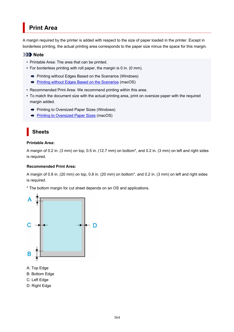 Print area | Canon imagePROGRAF GP-300 User Manual | Page 364 / 841