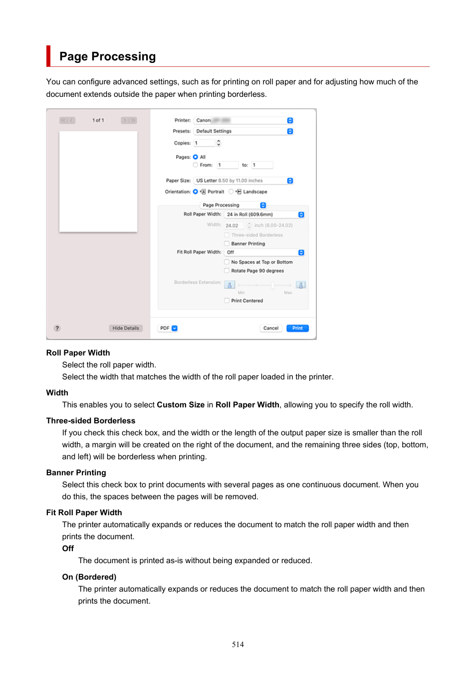 Page processing | Canon imagePROGRAF GP-300 User Manual | Page 514 / 841