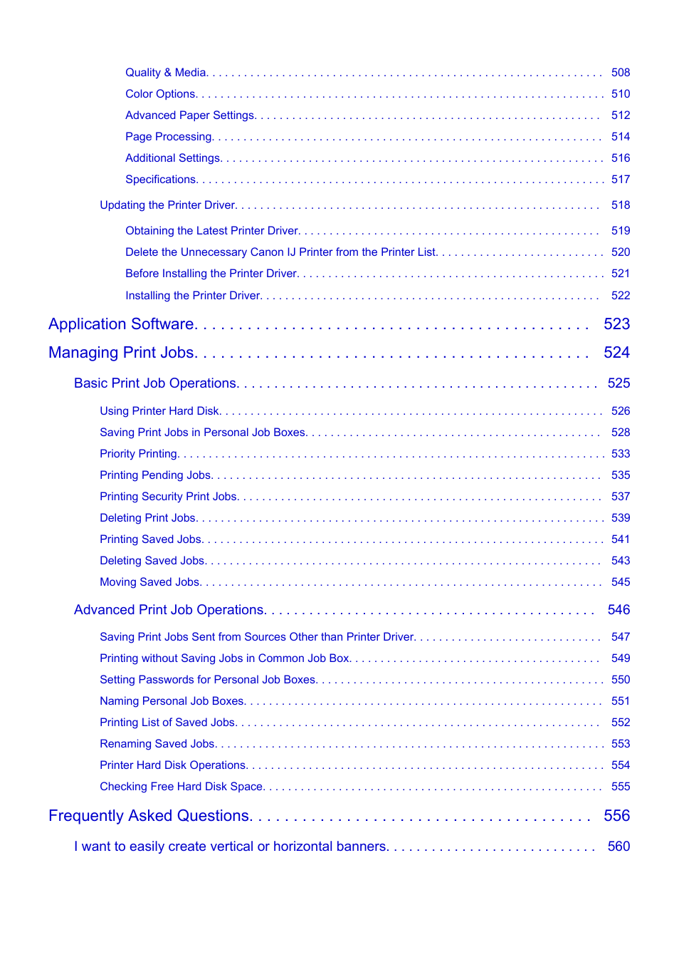 Application software managing print jobs, Frequently asked questions | Canon imagePROGRAF GP-300 User Manual | Page 9 / 841