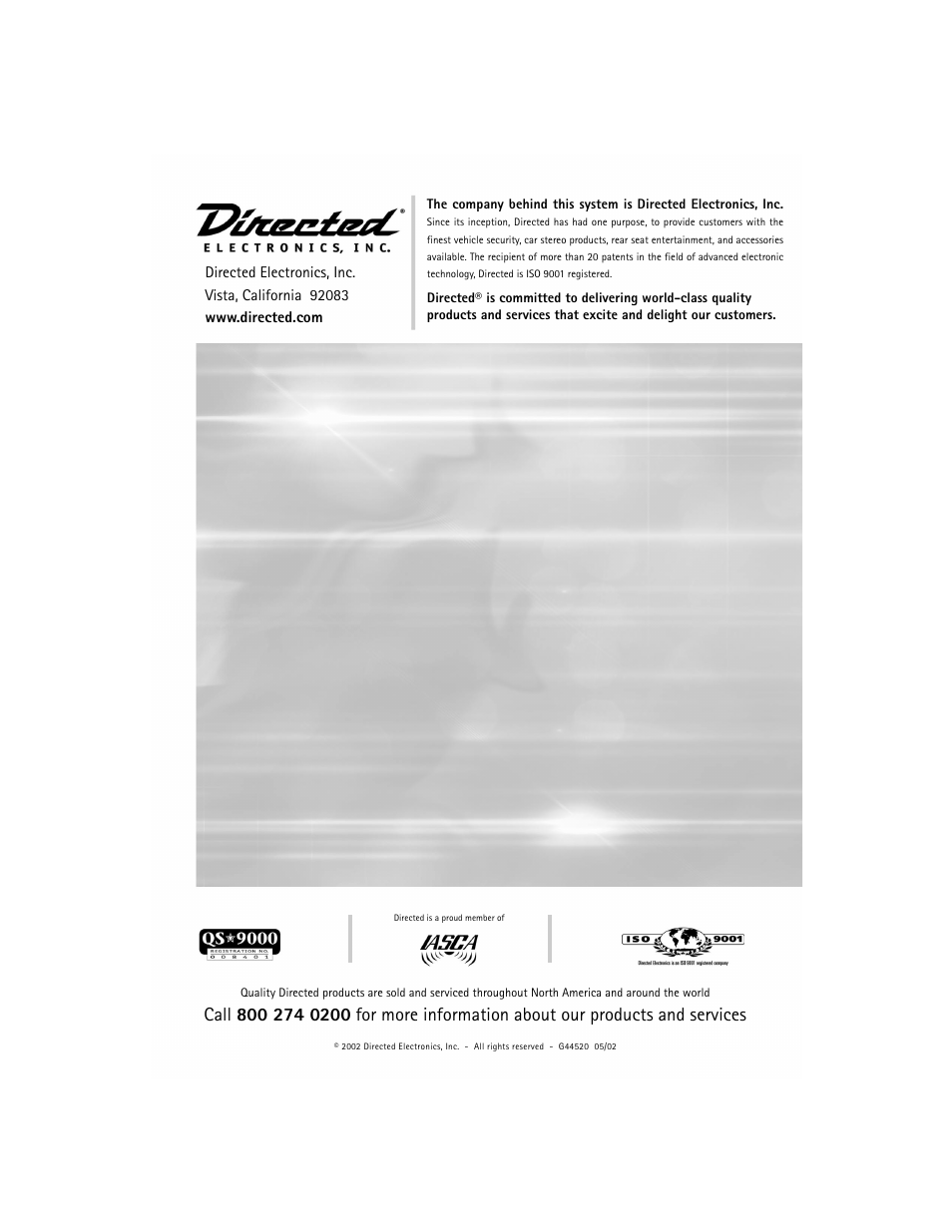 Directed Electronics 2500 User Manual | Page 12 / 12