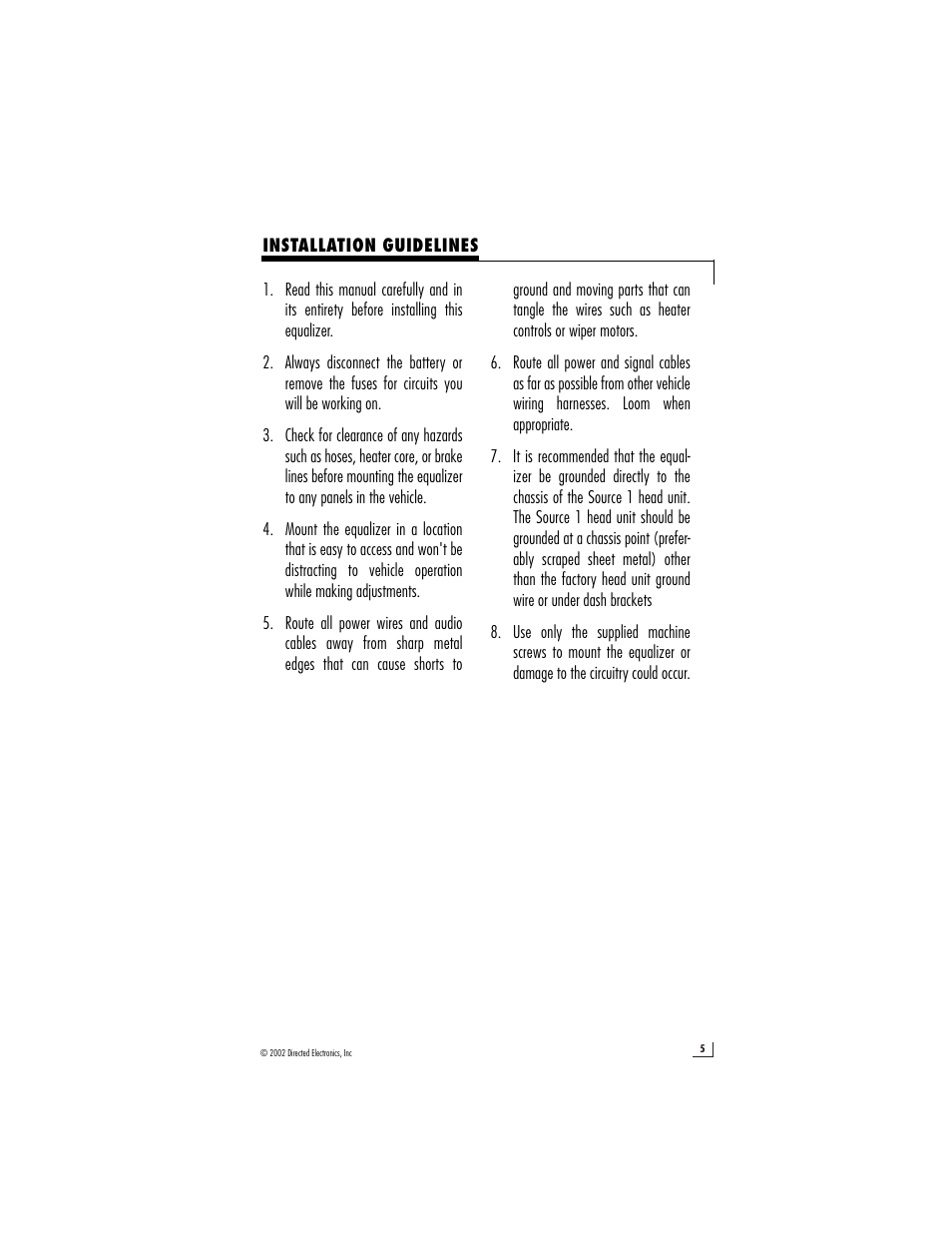 Directed Electronics 2500 User Manual | Page 5 / 12