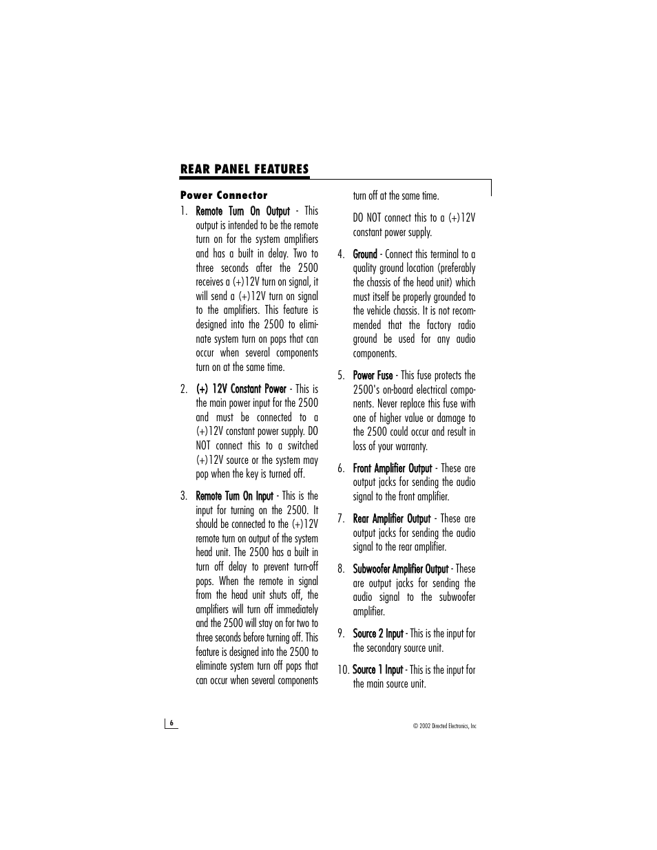 Directed Electronics 2500 User Manual | Page 6 / 12