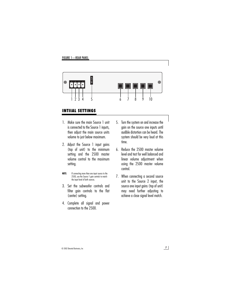 Directed Electronics 2500 User Manual | Page 7 / 12