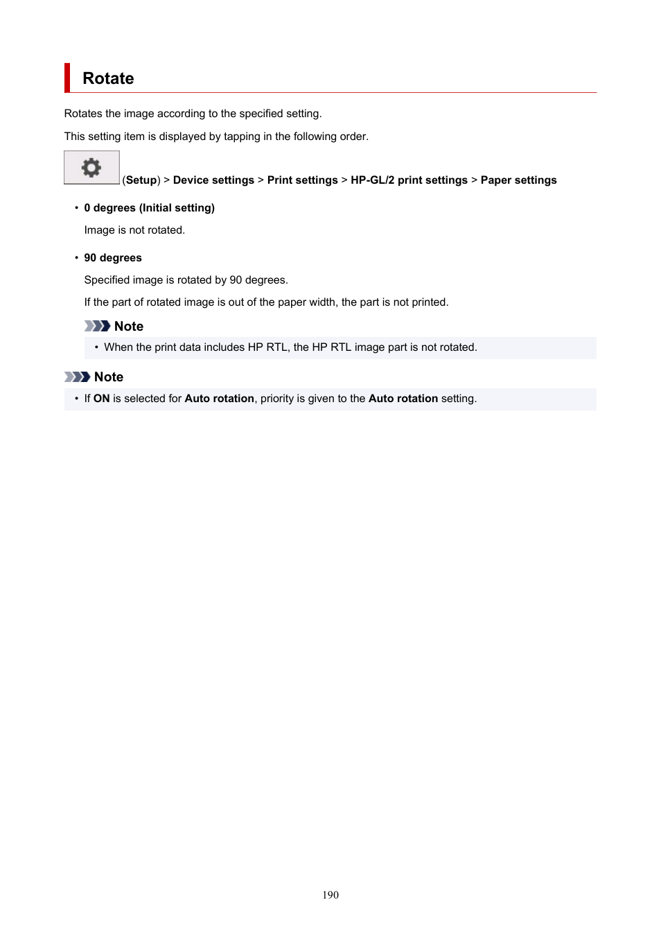Rotate | Canon imagePROGRAF TM-300 36" Large-Format Inkjet Printer with L36ei Scanner Kit User Manual | Page 190 / 947