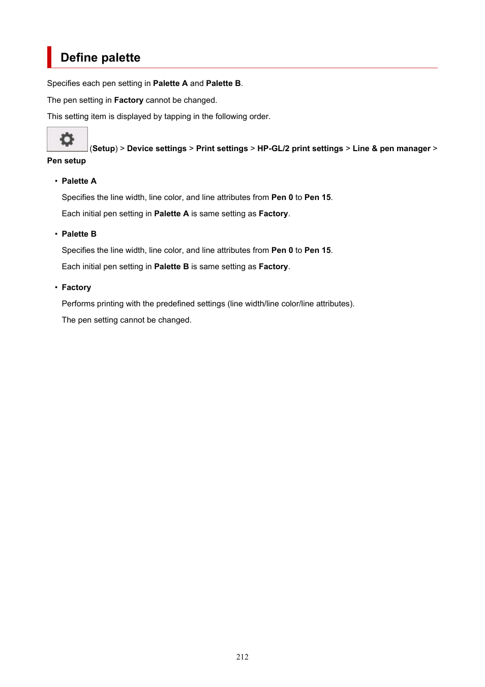 Define palette | Canon imagePROGRAF TM-300 36" Large-Format Inkjet Printer with L36ei Scanner Kit User Manual | Page 212 / 947