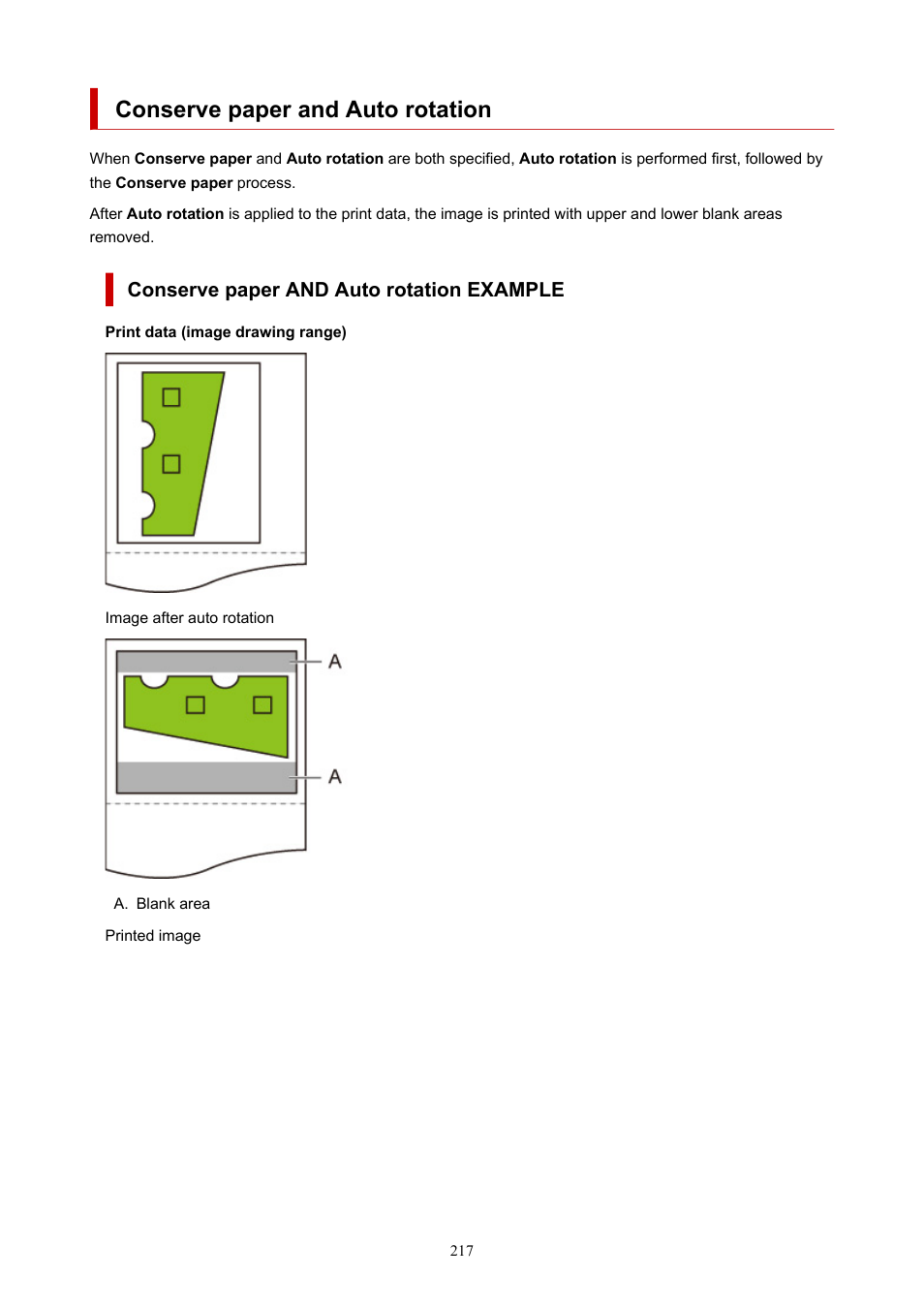 Conserve paper and auto rotation | Canon imagePROGRAF TM-300 36" Large-Format Inkjet Printer with L36ei Scanner Kit User Manual | Page 217 / 947