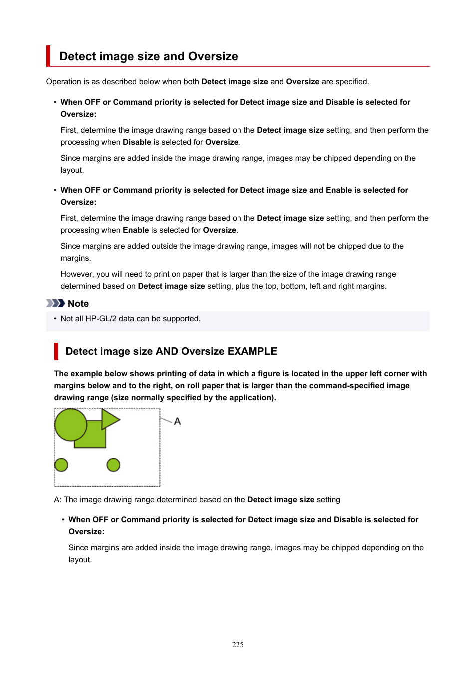 Detect image size and oversize, Detect image size and oversize example | Canon imagePROGRAF TM-300 36" Large-Format Inkjet Printer with L36ei Scanner Kit User Manual | Page 225 / 947