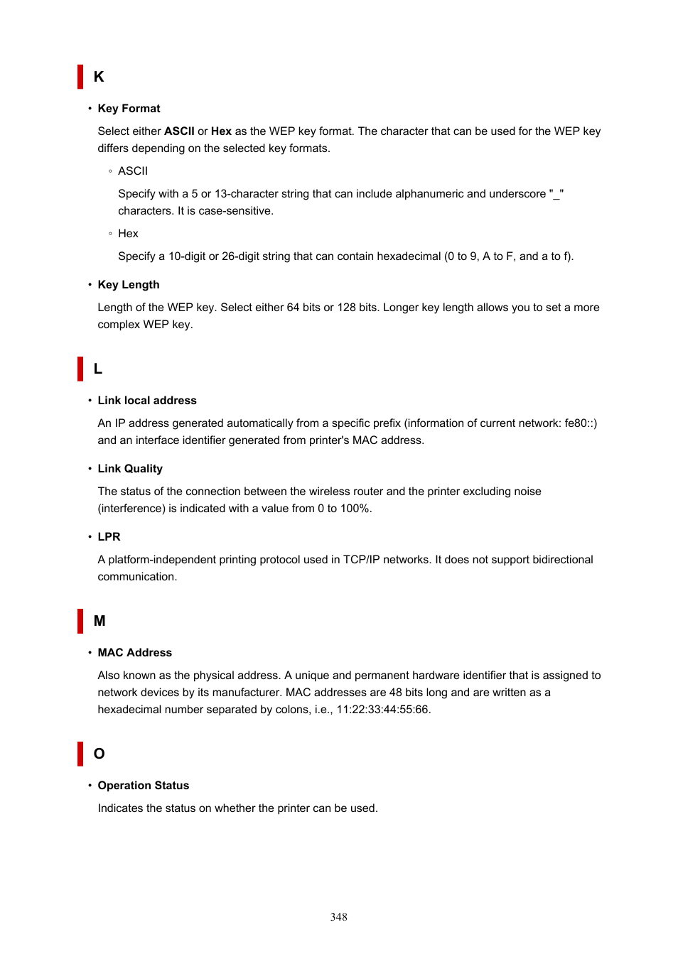 K l m o | Canon imagePROGRAF TM-300 36" Large-Format Inkjet Printer with L36ei Scanner Kit User Manual | Page 348 / 947