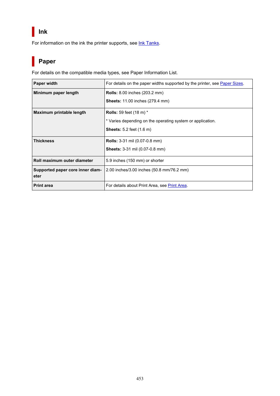 Paper | Canon imagePROGRAF TM-300 36" Large-Format Inkjet Printer with L36ei Scanner Kit User Manual | Page 453 / 947