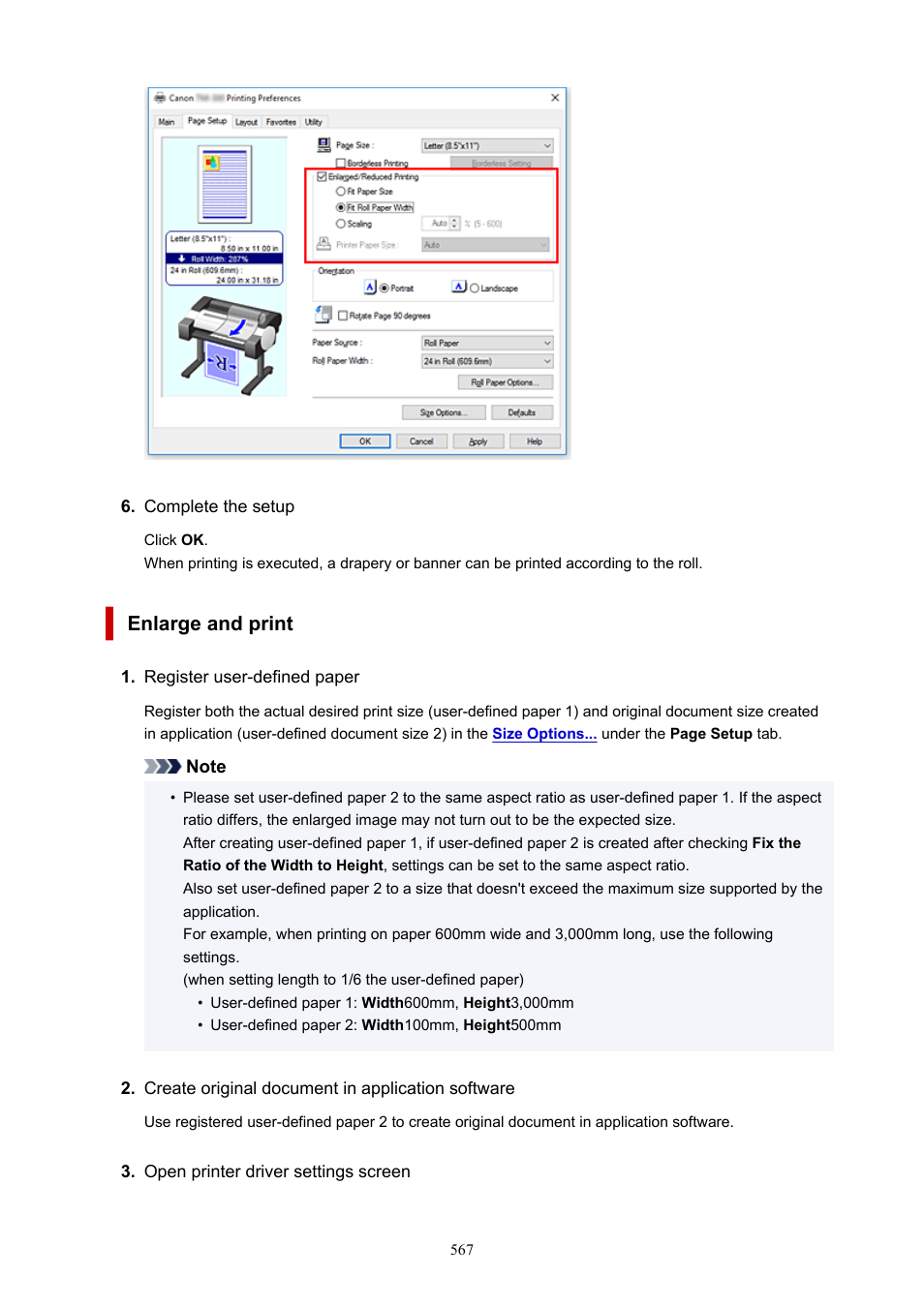 Enlarge and print | Canon imagePROGRAF TM-300 36" Large-Format Inkjet Printer with L36ei Scanner Kit User Manual | Page 567 / 947