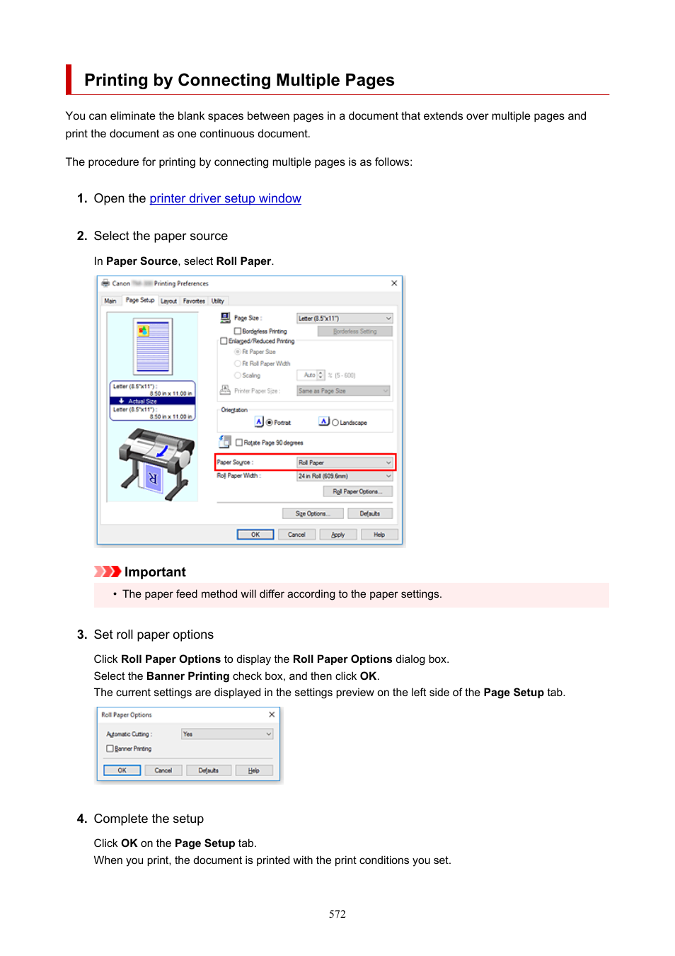 Printing by connecting multiple pages | Canon imagePROGRAF TM-300 36" Large-Format Inkjet Printer with L36ei Scanner Kit User Manual | Page 572 / 947