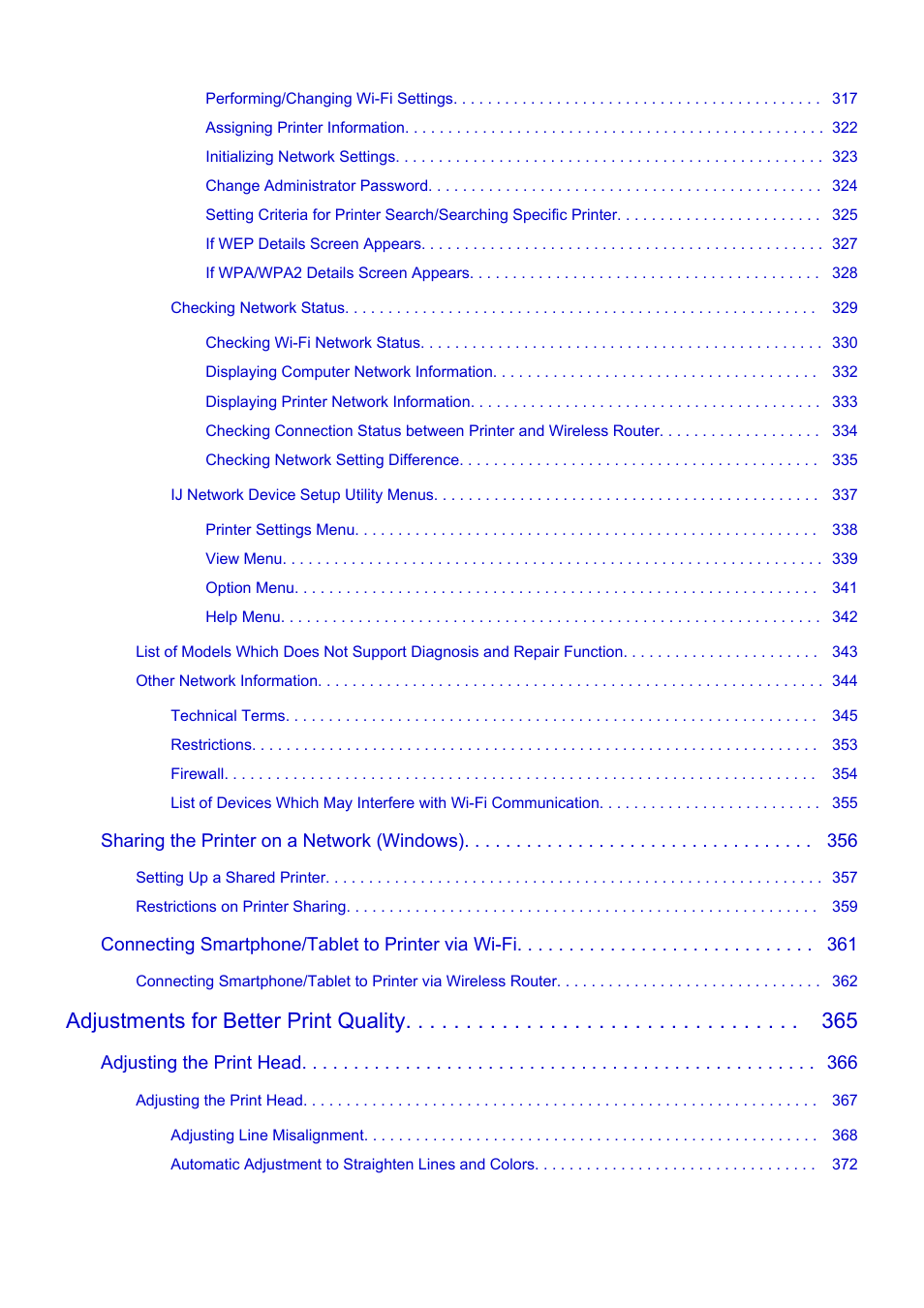 Adjustments for better print quality | Canon imagePROGRAF TM-300 36" Large-Format Inkjet Printer with L36ei Scanner Kit User Manual | Page 6 / 947