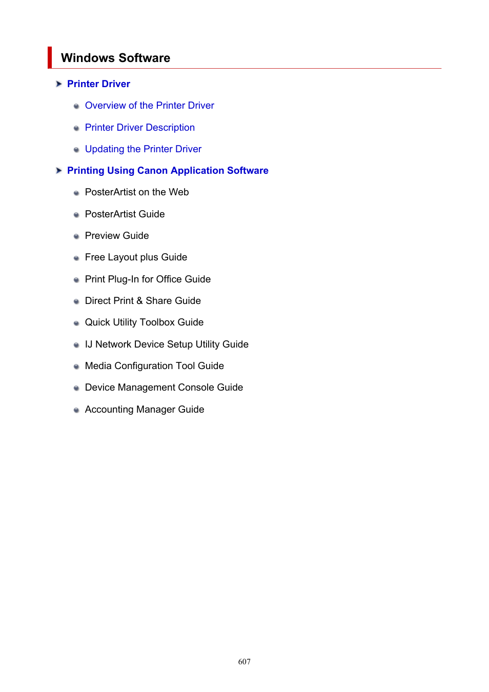 Windows software | Canon imagePROGRAF TM-300 36" Large-Format Inkjet Printer with L36ei Scanner Kit User Manual | Page 607 / 947