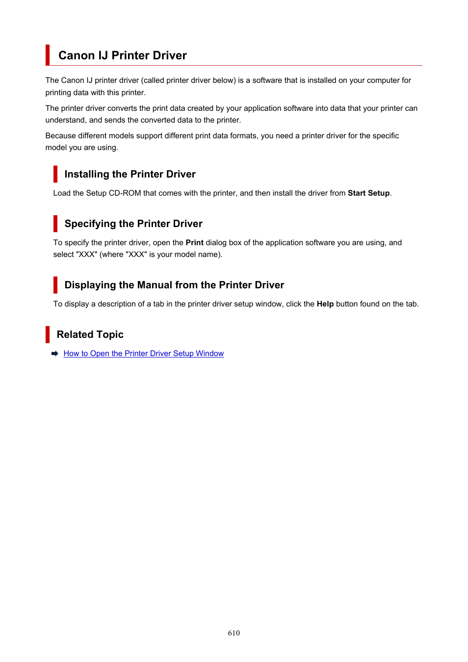 Canon ij printer driver | Canon imagePROGRAF TM-300 36" Large-Format Inkjet Printer with L36ei Scanner Kit User Manual | Page 610 / 947