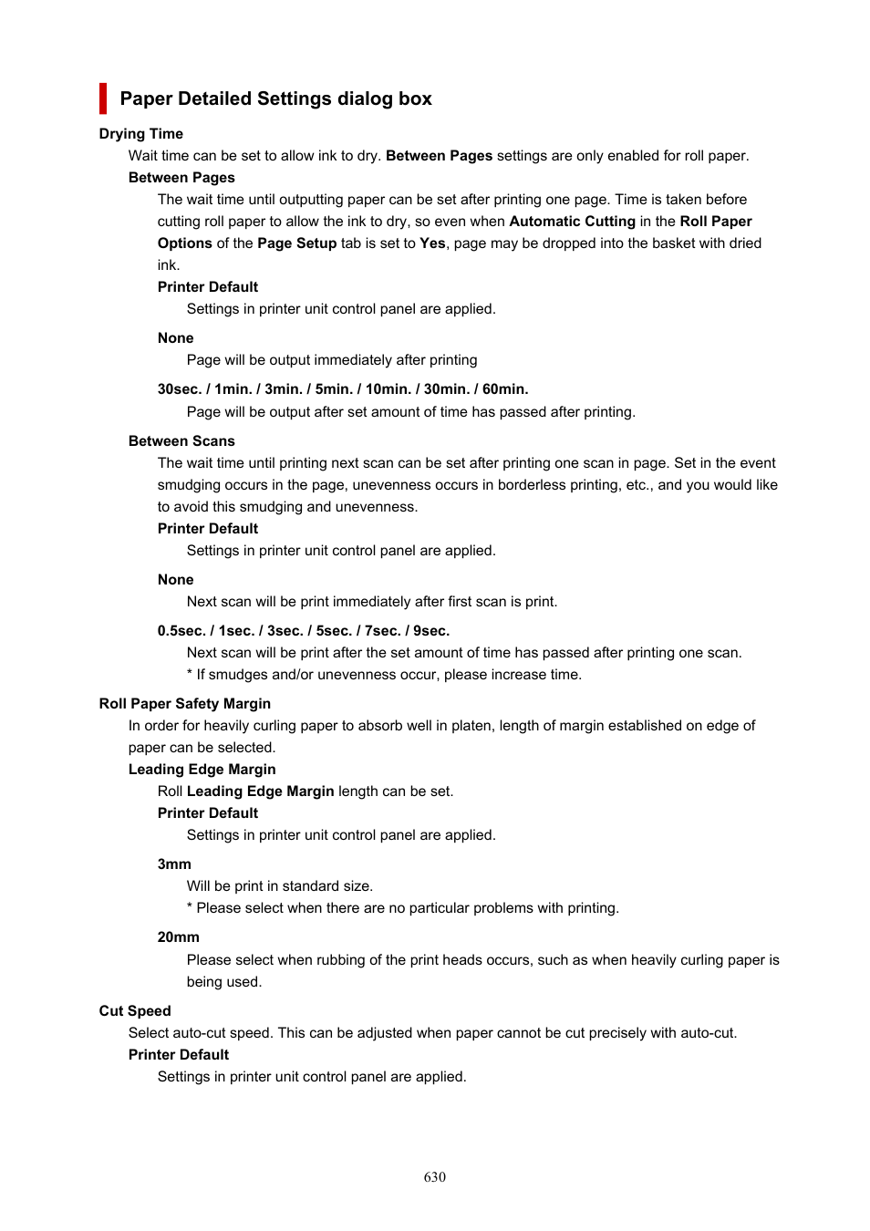 Open the, Paper detailed settings, Dialog box | Paper detailed settings dialog box | Canon imagePROGRAF TM-300 36" Large-Format Inkjet Printer with L36ei Scanner Kit User Manual | Page 630 / 947